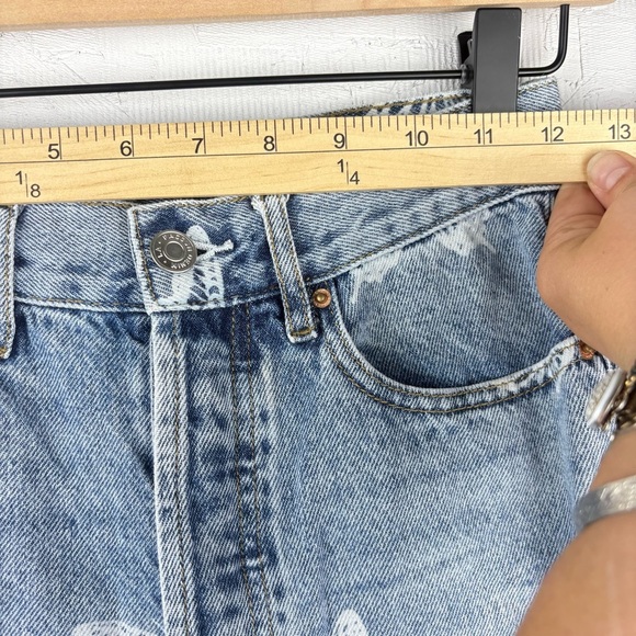 PacSun Butterfly Print ultra high rise slim Light Wash Blue Jeans 24in - Picture 5 of 11